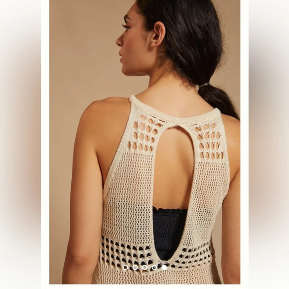 Anthropologie  Crochet Knit Coverup Dress One Size - Picture 10 of 11